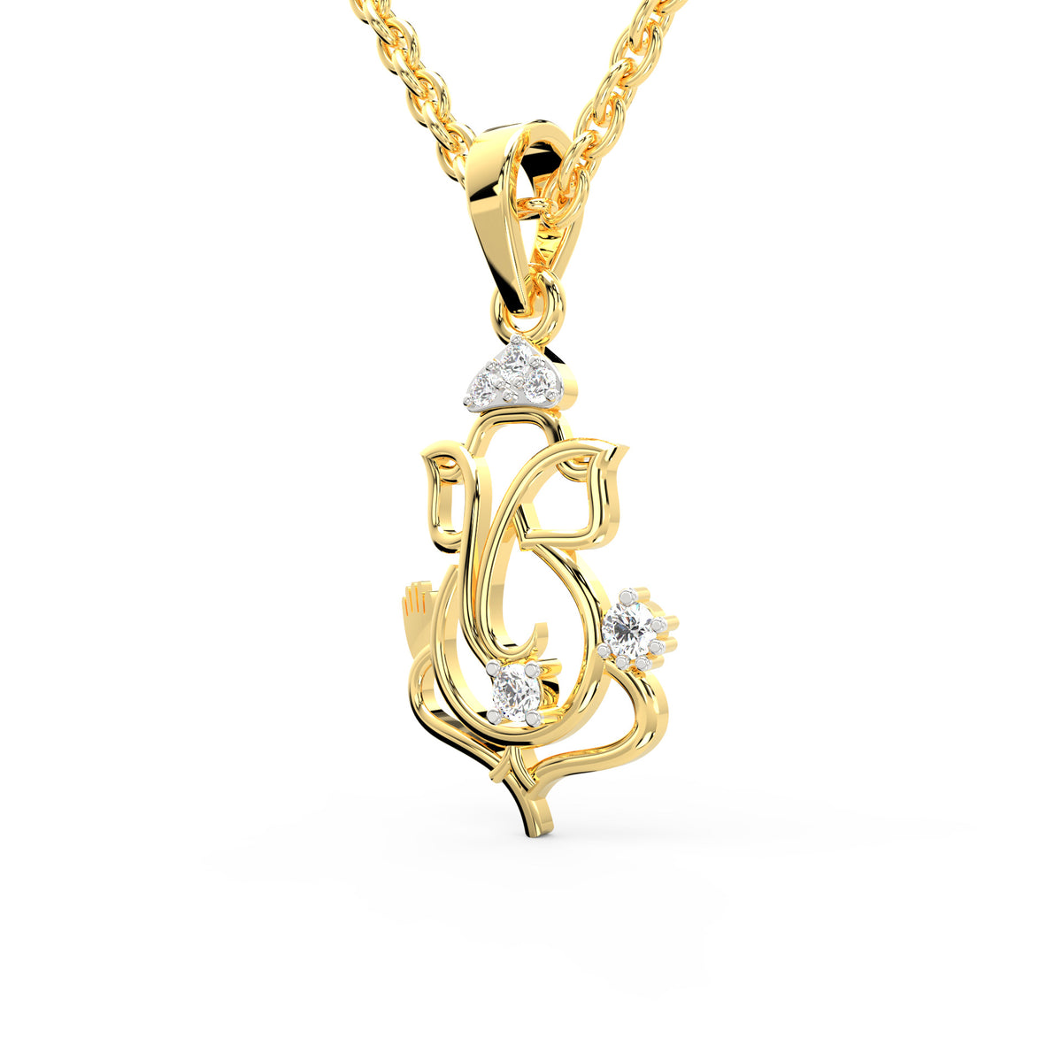 SPARQ Divine Abhaya Ganesha Diamond Gold Pendant