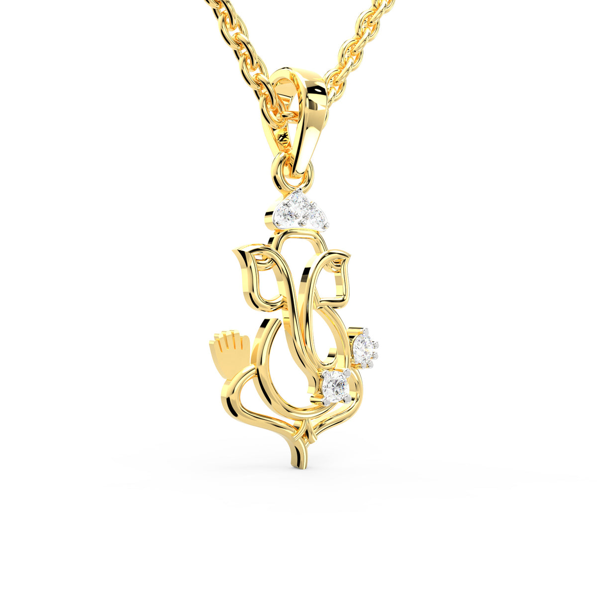 SPARQ Divine Abhaya Ganesha Diamond Gold Pendant