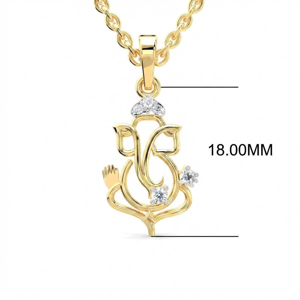 SPARQ Divine Abhaya Ganesha Diamond Gold Pendant