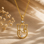 SPARQ Contemporary Solitaire Accents Vinayak Gold Pendant