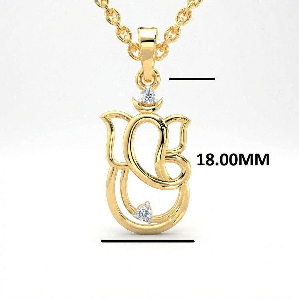 SPARQ Contemporary Solitaire Accents Vinayak Gold Pendant