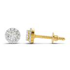 Lab Grown Diamond 0.34CT 925 Sterling Silver Gold Plated Round Shape Earring