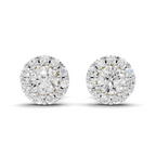 Lab Grown Diamond 0.34CT 925 Sterling Silver Gold Plated Round Shape Earring