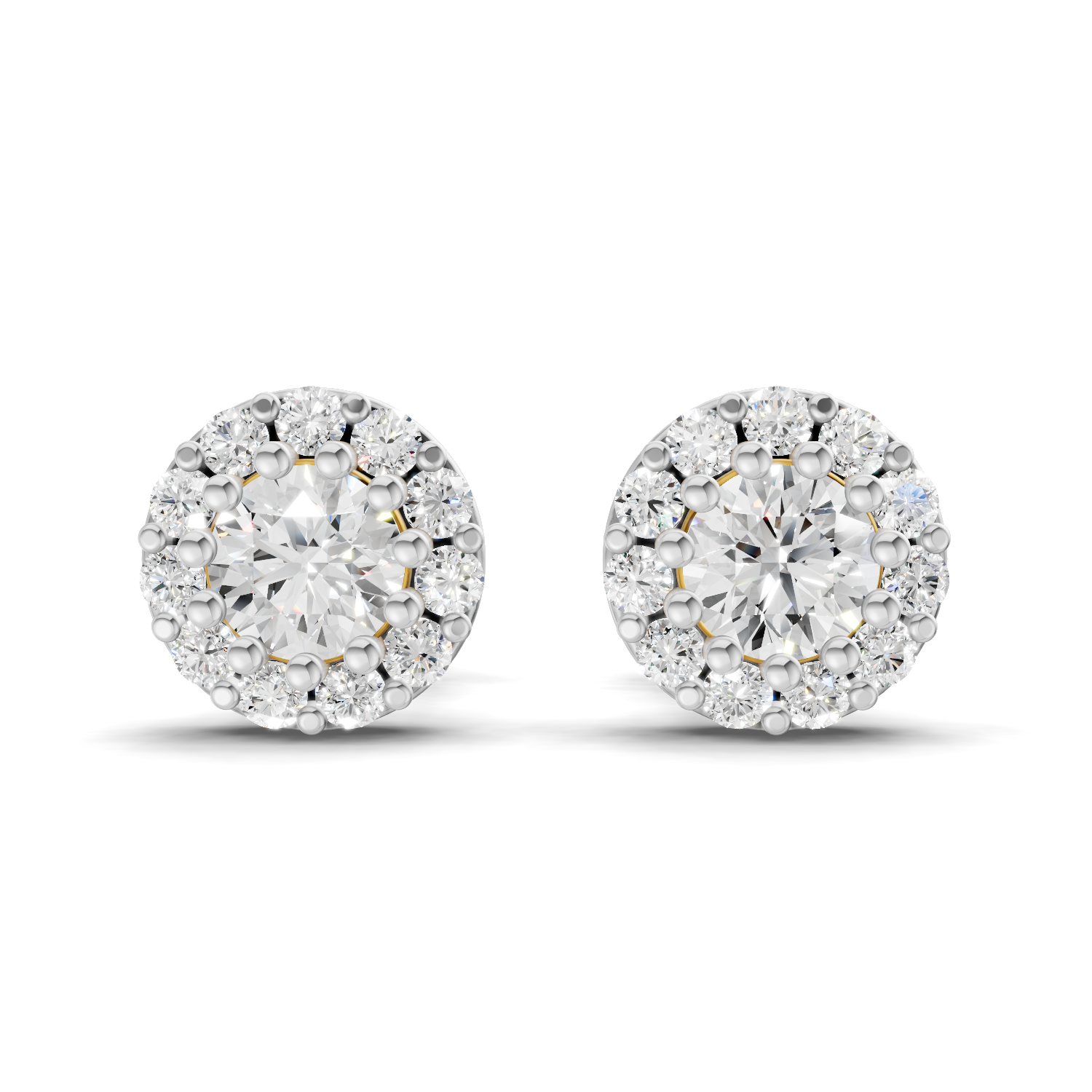 Lab Grown Diamond 0.34CT 925 Sterling Silver Gold Plated Round Shape Earring