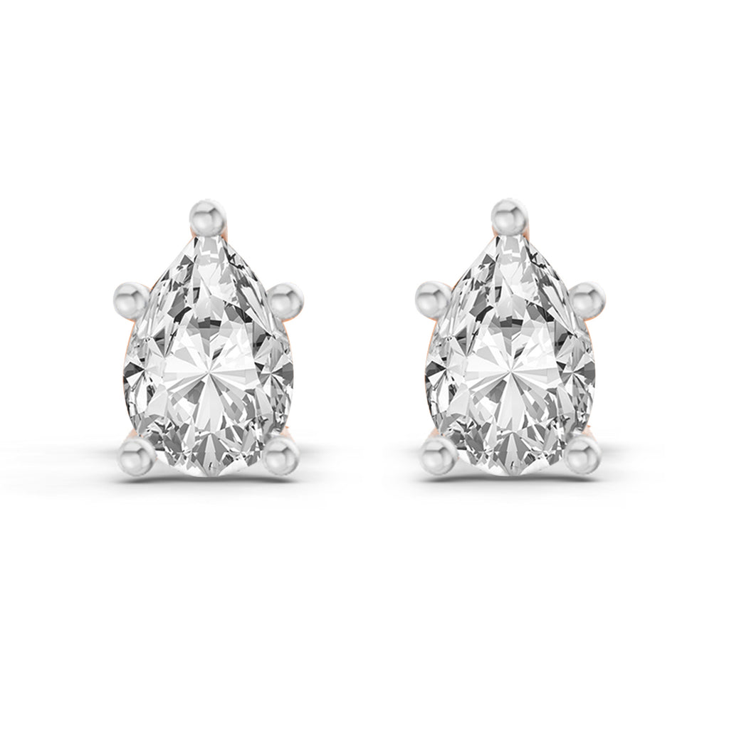 Lab Grown Diamond 0.46CT 925 Sterling Silver Gold Plated Pear Shape Earring