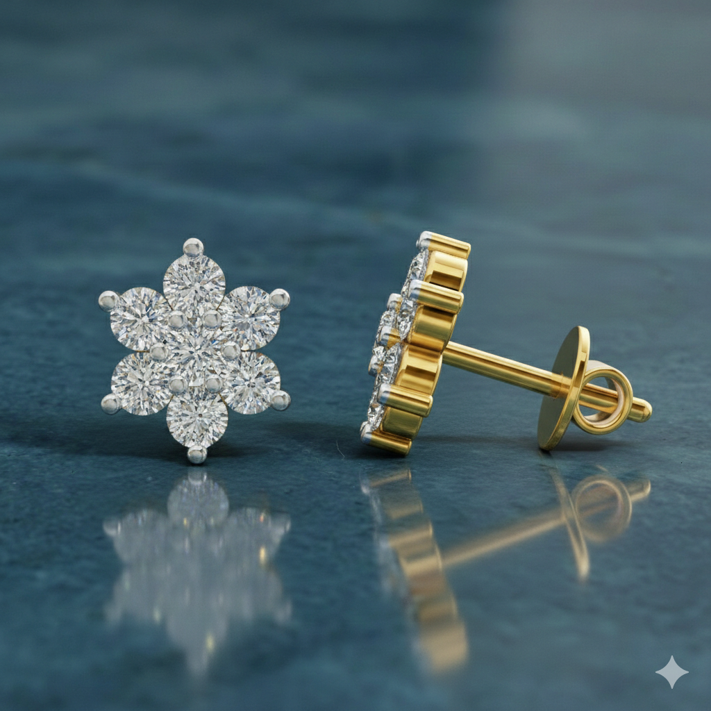Sparq 0.41ct Evening Diamond Cluster Stud Earrings