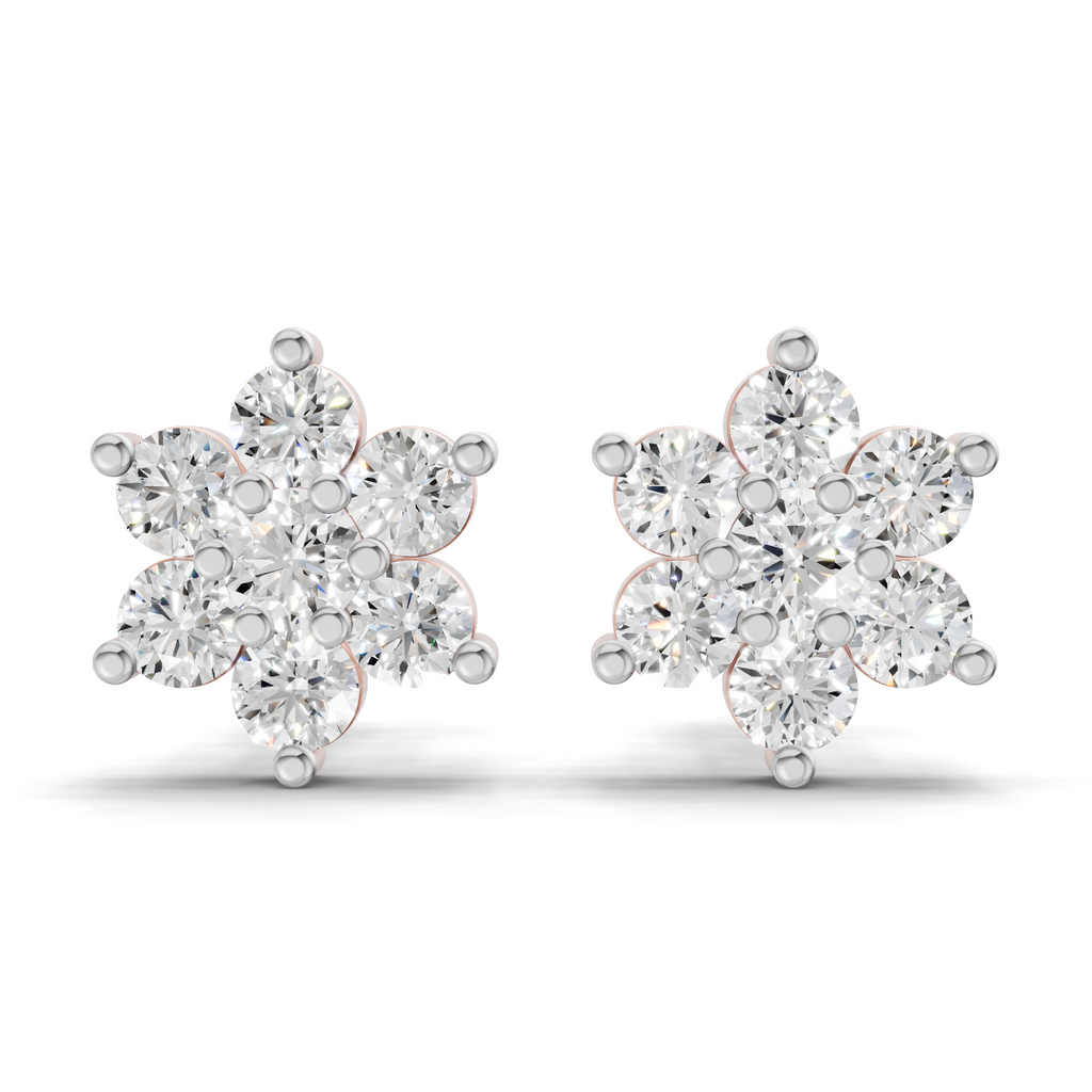 Lab Grown Diamond 0.41CT 925 Sterling Silver Gold Plated Round Shape Earring