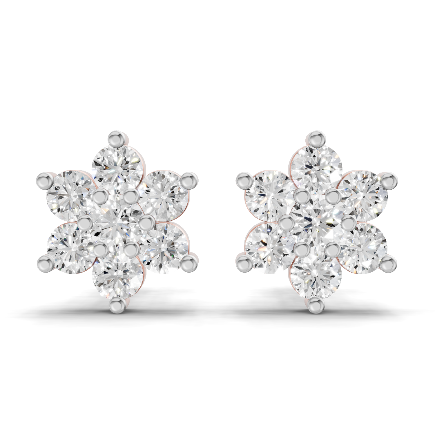Lab Grown Diamond 0.41CT 925 Sterling Silver Gold Plated Round Shape Earring