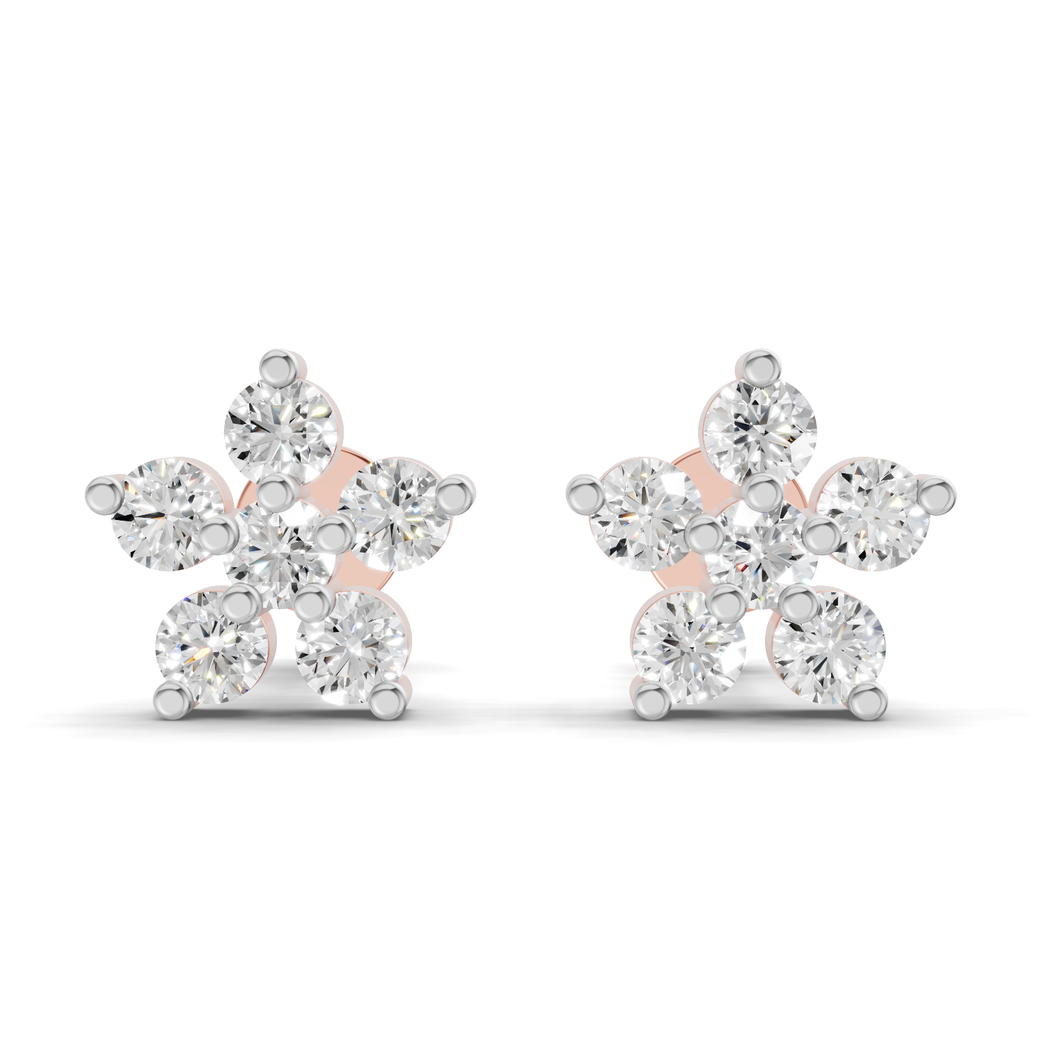 Lab Grown Diamond 0.35CT 925 Sterling Silver Gold Plated Round Shape Earring