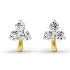 Lab Grown Diamond 0.35CT 925 Sterling Silver Gold Plated Round Shape Earring