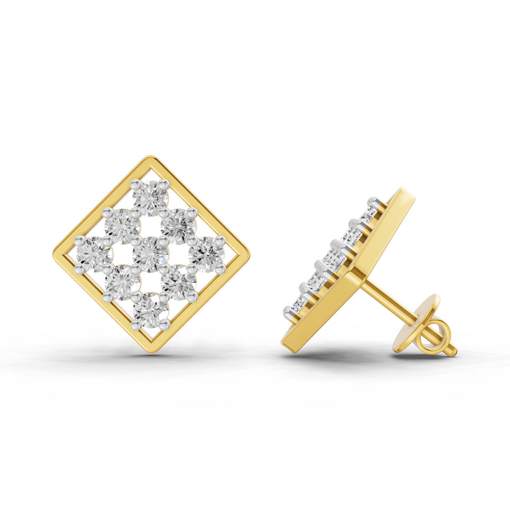 Sparq 1ct Statement Diamond Cluster Stud Earrings