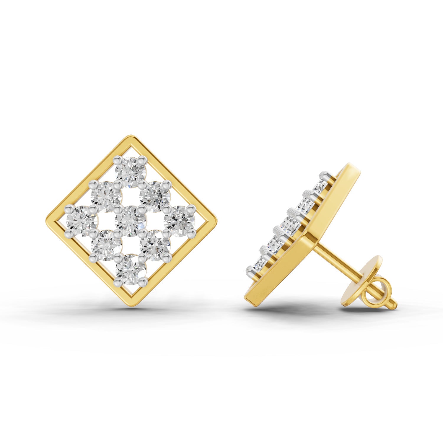 Sparq 1ct Statement Diamond Cluster Stud Earrings