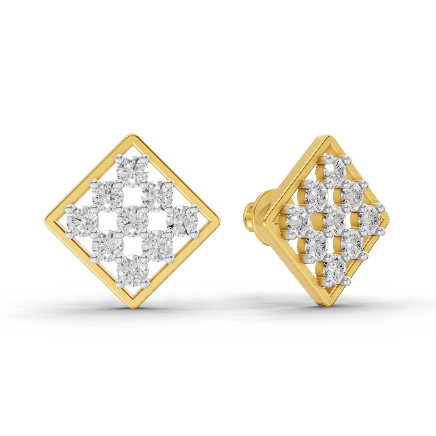 Sparq 1ct Statement Diamond Cluster Stud Earrings