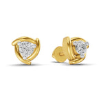 Lab Grown Diamond Earrings 0.29 Carat IGI Certified Round Shape 925 Sterling Silver Yellow Gold Plated Fashion Stud Earrings