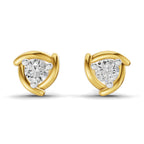 Lab Grown Diamond Earrings 0.29 Carat IGI Certified Round Shape 925 Sterling Silver Yellow Gold Plated Fashion Stud Earrings