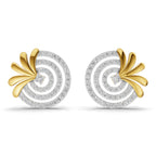 Lab Grown Diamond Earrings 1.16 Carat IGI Certified Round Shape 925 Sterling Silver Yellow Gold Plated Halo Earrings