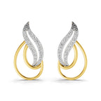 Lab Grown Diamond Earrings 0.46 Carat IGI Certified Round Shape 925 Sterling Silver Yellow Gold Plated Fashion Earrings