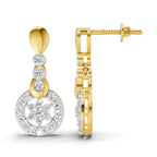 Lab Grown Diamond Earrings 1.03 Carat IGI Certified Round Shape F-G VS | 925 Sterling Silver Yellow Gold Plated Fashion Earrings