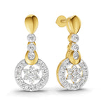 Lab Grown Diamond Earrings 1.03 Carat IGI Certified Round Shape F-G VS | 925 Sterling Silver Yellow Gold Plated Fashion Earrings