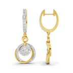 Lab Grown Diamond Earrings 1.68 Carat IGI Certified Round Shape 925 Sterling Silver Gold Plated Cluster Circle Drop Earrings