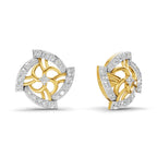 Lab Grown Diamond Earrings 0.78 Carat IGI Certified Round Shape 925 Sterling Silver Yellow Gold Plated Fashion Earrings