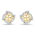 Lab Grown Diamond Earrings 0.78 Carat IGI Certified Round Shape 925 Sterling Silver Yellow Gold Plated Fashion Earrings
