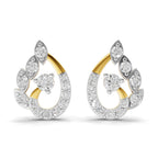 Lab Grown Diamond Earrings 0.87 Carat IGI Certified Round Shape 925 Sterling Silver Yellow Gold Plated Fashion Earrings