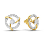 Lab Grown Diamond Earrings 0.57 Carat IGI Certified Round Shape 925 Sterling Silver Yellow Gold Plated Fashion Earrings