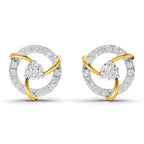 Lab Grown Diamond Earrings 0.57 Carat IGI Certified Round Shape 925 Sterling Silver Yellow Gold Plated Fashion Earrings