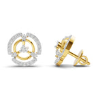 Lab Grown Diamond Earrings 0.26 Carat IGI Certified Round Shape 925 Sterling Silver Yellow Gold Plated Fashion Stud Earrings