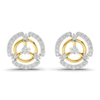 Lab Grown Diamond Earrings 0.26 Carat IGI Certified Round Shape 925 Sterling Silver Yellow Gold Plated Fashion Stud Earrings