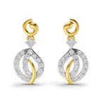 Lab Grown Diamond Earrings 0.59 Carat IGI Certified Round Shape 925 Sterling Silver Yellow Gold Plated Fashion DangleEarrings