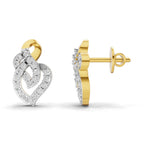 Lab Grown Diamond Earrings 0.47 Carat IGI Certified Round Shape 925 Sterling Silver Yellow Gold Plated Fashion Stud Earrings