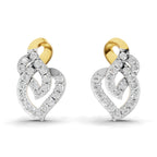 Lab Grown Diamond Earrings 0.47 Carat IGI Certified Round Shape 925 Sterling Silver Yellow Gold Plated Fashion Stud Earrings
