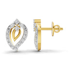 Lab Grown Diamond Earrings 0.31 Carat IGI Certified Round Shape 925 Sterling Silver Yellow Gold Plated Fashion Stud Earrings