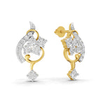 Lab Grown Diamond Earrings 1.34 Carat IGI Certified Round Shape 925 Sterling Silver Yellow Gold Plated Fashion Stud Earrings