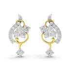 Lab Grown Diamond Earrings 1.34 Carat IGI Certified Round Shape 925 Sterling Silver Yellow Gold Plated Fashion Stud Earrings