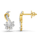 Lab Grown Diamond Earrings 0.3 Carat IGI Certified Round Shape 925 Sterling Silver Yellow Gold Plated Fashion Stud Earrings