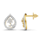 Lab Grown Diamond Earrings 1.4 Carat IGI Certified Round Shape 925 Sterling Silver Yellow Gold Plated Fashion Stud Earrings