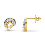 Lab Grown Diamond Earrings 0.25 Carat IGI Certified Round Shape 925 Sterling Silver Yellow Gold Plated Fashion Stud Earrings