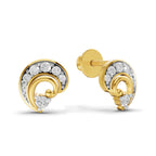 Lab Grown Diamond Earrings 0.25 Carat IGI Certified Round Shape 925 Sterling Silver Yellow Gold Plated Fashion Stud Earrings
