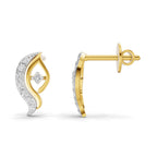 Lab Grown Diamond Earrings 0.18 Carat IGI Certified Round Shape 925 Sterling Silver Yellow Gold Plated Fashion Stud Earrings