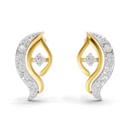 Lab Grown Diamond Earrings 0.18 Carat IGI Certified Round Shape 925 Sterling Silver Yellow Gold Plated Fashion Stud Earrings