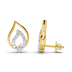 Lab Grown Diamond Earrings 0.36 Carat IGI Certified Round Shape 925 Sterling Silver Yellow Gold Plated Fashion Stud Earrings