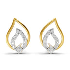 Lab Grown Diamond Earrings 0.36 Carat IGI Certified Round Shape 925 Sterling Silver Yellow Gold Plated Fashion Stud Earrings