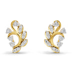Lab Grown Diamond Earrings 0.27 Carat IGI Certified Round Shape 925 Sterling Silver Yellow Gold Plated Fashion Stud Earrings
