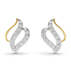 Lab Grown Diamond Earrings 0.94 Carat IGI Certified Round Shape 925 Sterling Silver Yellow Gold Plated Fashion Stud Earrings