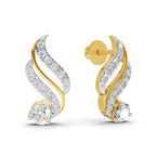 Lab Grown Diamond Earrings 0.89 Carat IGI Certified Round Shape 925 Sterling Silver Yellow Gold Plated Fashion Stud Earrings