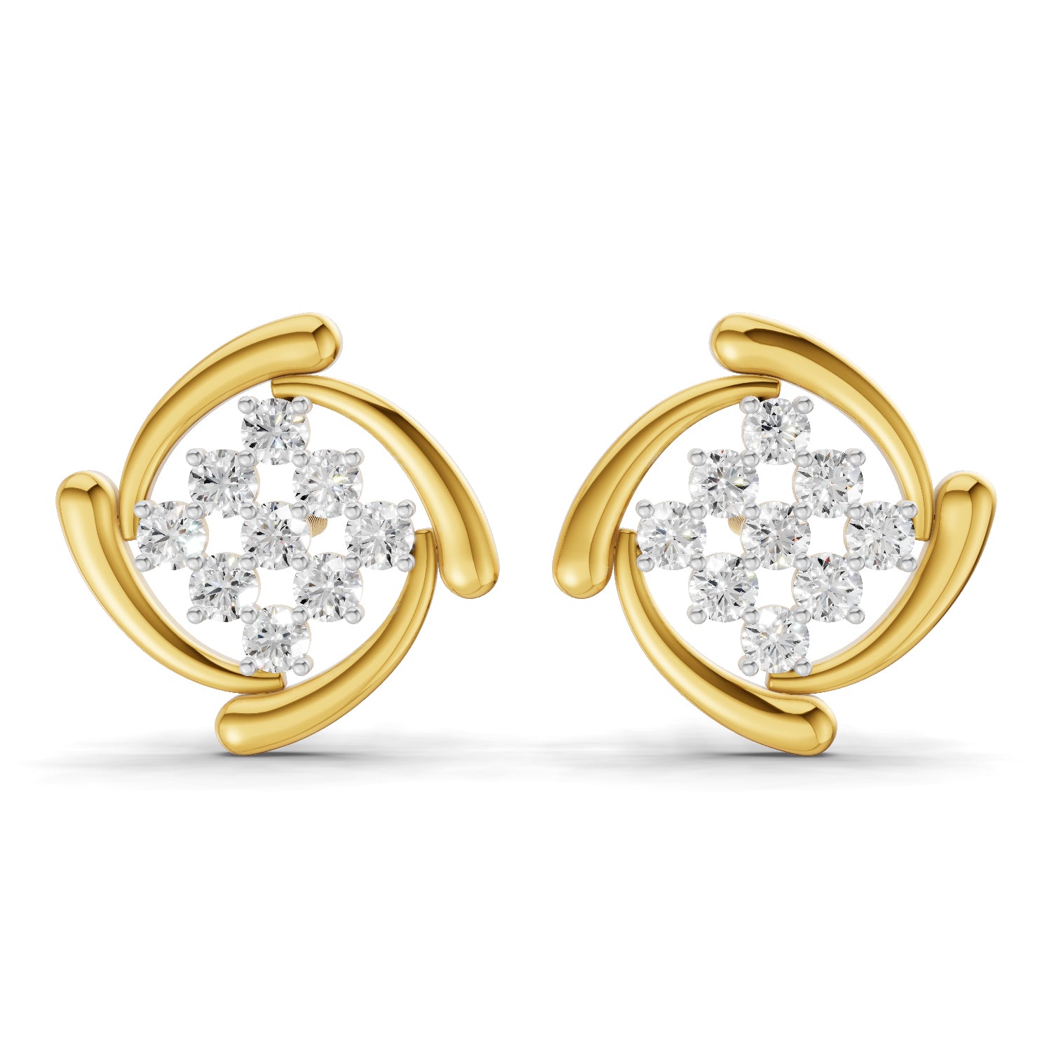 Lab Grown Diamond Earrings 0.52 Carat IGI Certified Round Shape F-G VS | 925 Sterling Silver Gold Plated Fashion Earrings