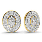 Lab Grown Diamond Earrings 1.37 Carat IGI Certified Round Shape F-G VS | 925 Sterling Silver Gold Plated Fashion Earrings